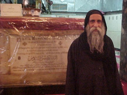 Pope St. Kyrillos VI shrine situated under the Cathedral's sanctuary
